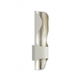 Skylar Wall Light in White with Silver Leaf