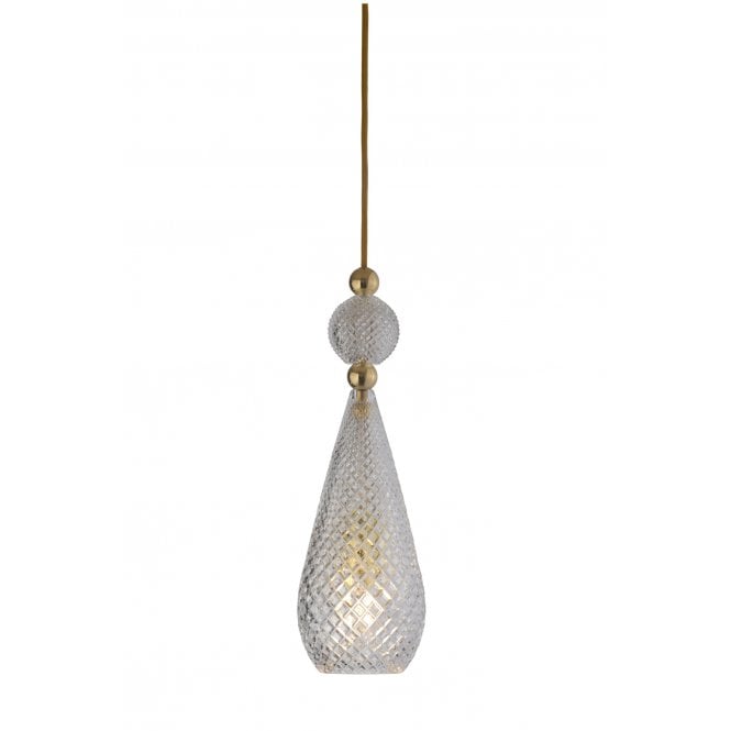 SMYKKE Ceiling Pendant Crystal Gold Wire