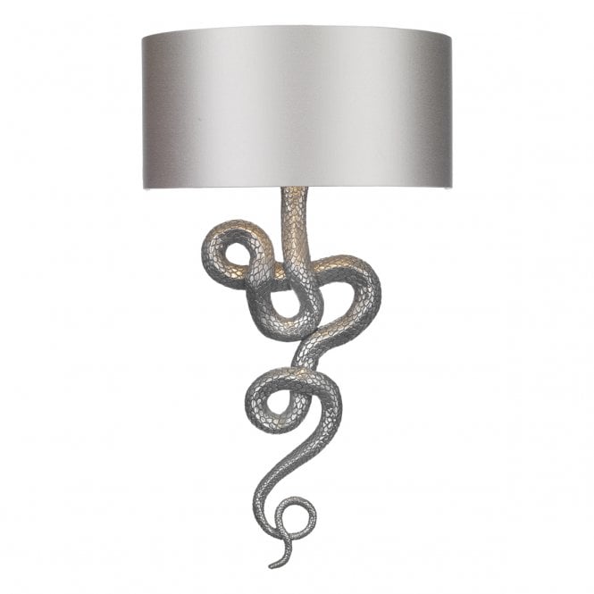 SNAKE Wall Light Pewter With Silk Shade