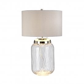 SOLA 1 Light Table Lamp in Metal Work Polished Nickel - Glassware Clear