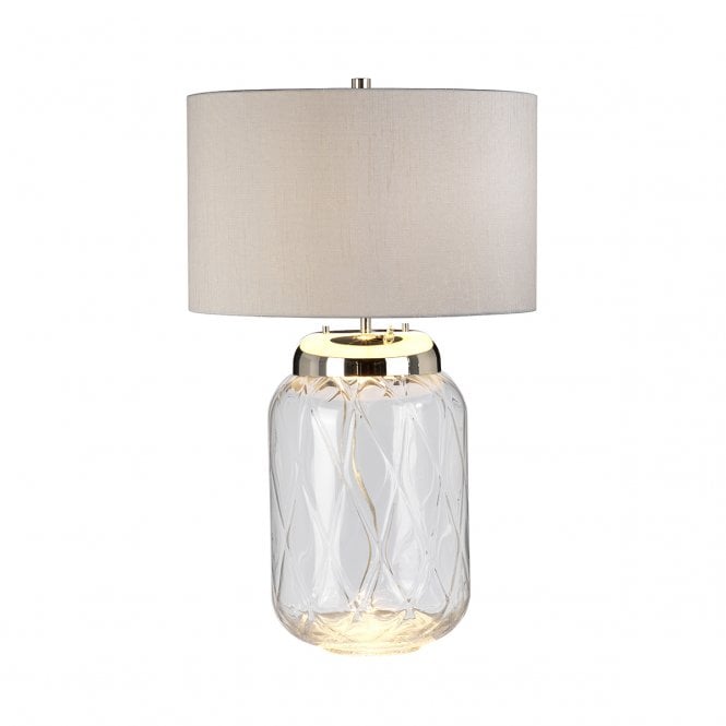 SOLA 2 Light Table Lamp in Metal Work Polished Nickel - Glassware Clear