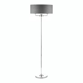 SORRENTO Polished Nickel 3 Light Floor Lamp with Charcoal Shade