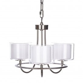 Laura Ashley 3 Light Polished Nickel Ceiling Pendant