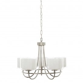 Laura Ashley 5 Light Polished Nickel Ceiling Pendant