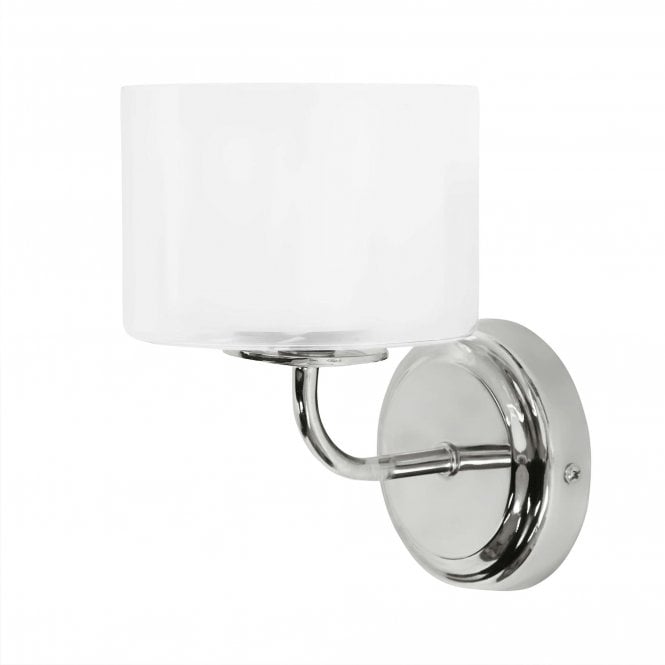 SOUTHWELL Wall Light in Polished Chrome with Opal Glass Shade