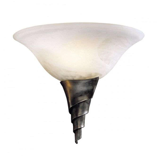 Spiral Steel and Alabaster Glass Wall Washer
