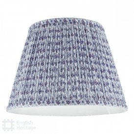 pleated empire shade with blue block printed floral pattern