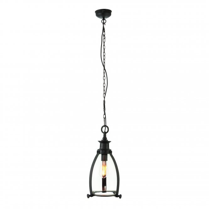 STORNI Pendant Aged Bronze Effect Plate & Clear Glass