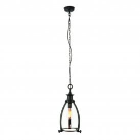 STORNI Pendant Aged Bronze Effect Plate & Clear Glass