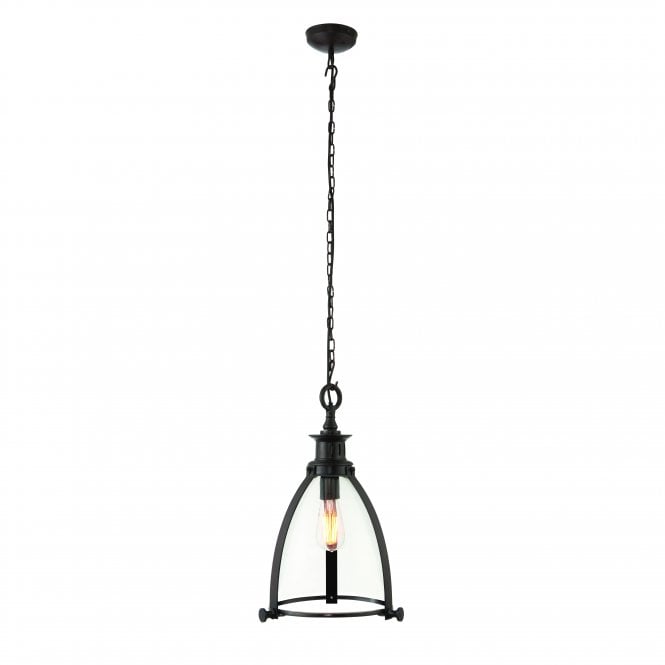 STORNI Pendant | Aged Bronze Effect Plate & Clear Glass