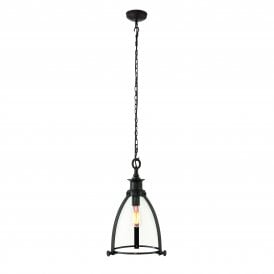 STORNI Pendant | Aged Bronze Effect Plate & Clear Glass