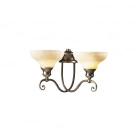 STRATFORD Bell Double Wall Light Aged Brass Finish