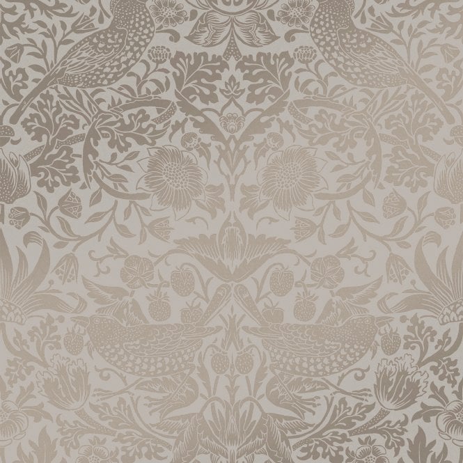Strawberry Thief Fibrous Neutral Natural Wallpaper