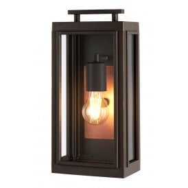 SUTCLIFFE 1 Light Wall Lantern in Oil Rubbed Bronze IP44 Rated for Outdoor Use