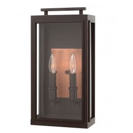 SUTCLIFFE 2 Light Wall Lantern in Oil Rubbed Bronze IP44 Rated for Outdoor Use