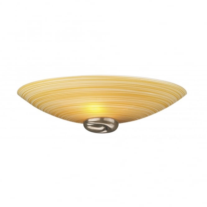 SWIRL Wall Light Amber Coloured Glass & Bronze
