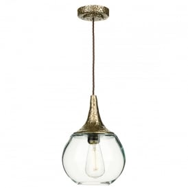 TEARDROP Single Ceiling Pendant Bronze/Glass
