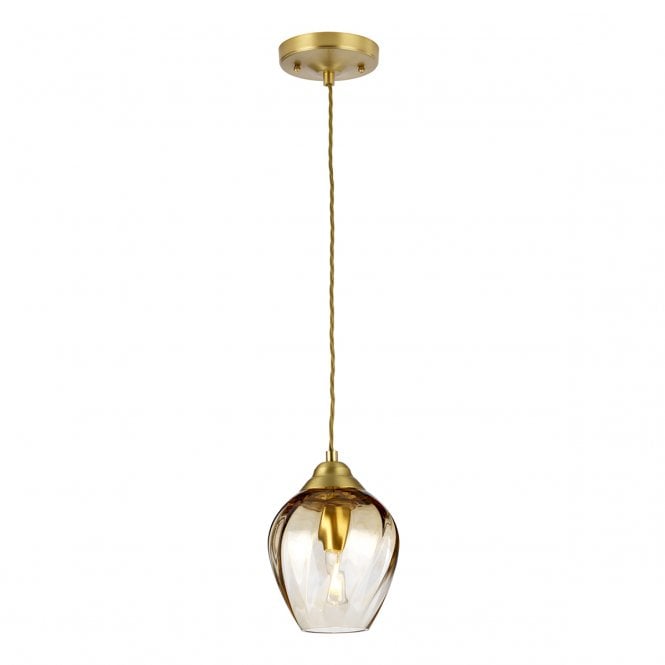 TIBER 1 Light Pendant in Brushed Brass