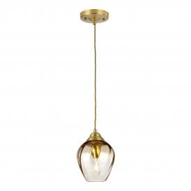 TIBER 1 Light Pendant in Brushed Brass