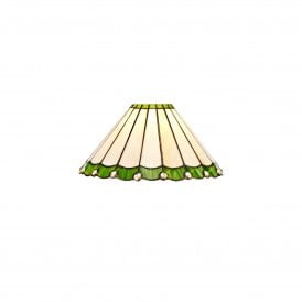 UNA Small Tiffany Glass Lampshade Green & Cream | Clear Crystal