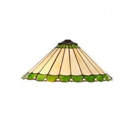 UNA Tiffany Glass Lampshade | Cream & Green | Crystal