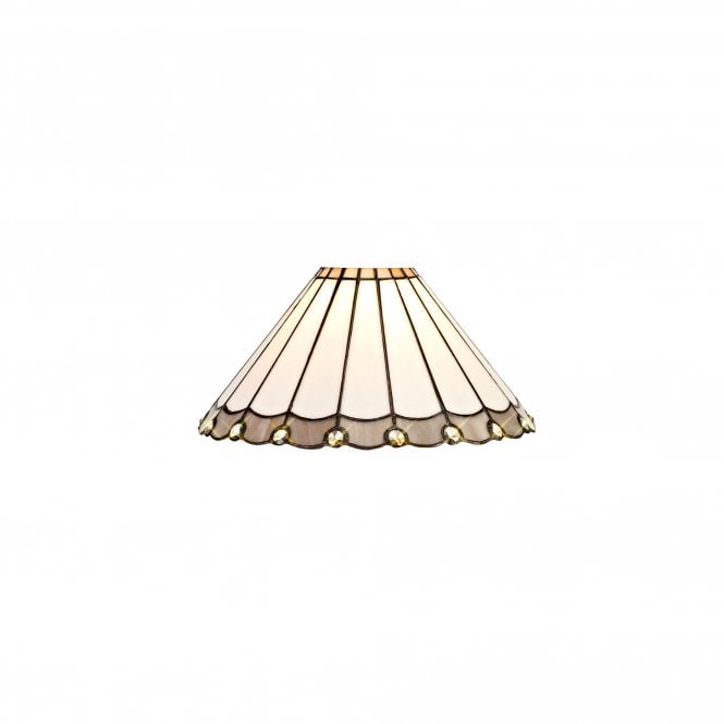 UNA Tiffany Glass Lampshade | Grey Cream Black