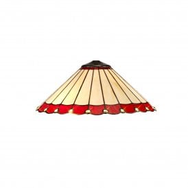 UNA Tiffany Style Glass Ceiling Shade | Red Cream & Crystal