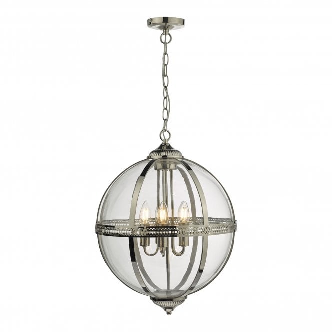 VANESSA 5 Light Pendant Polished Nickel And Clear Glass