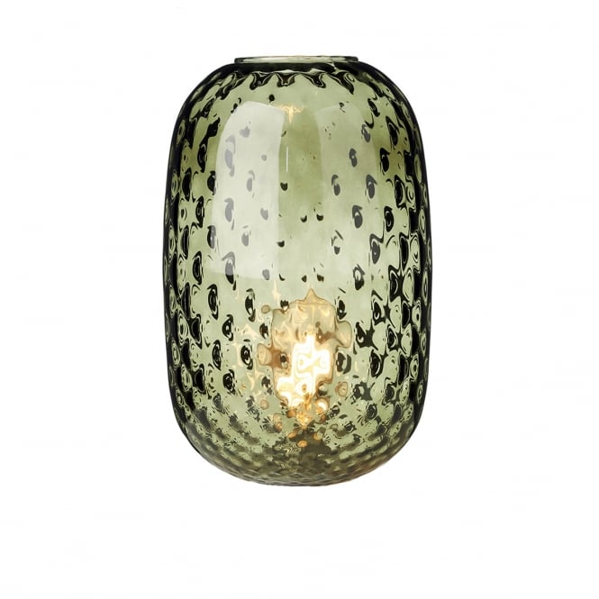 VIDRO Large Olive Green Dimpled Glass Shade