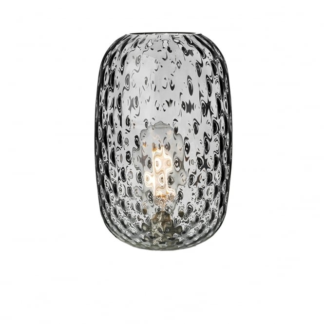 VIDRO Small Dimpled Glass Shade in Smoke Grey