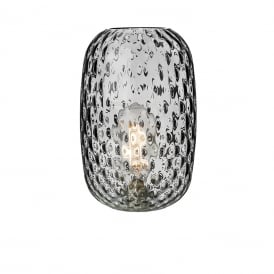 VIDRO Small Dimpled Glass Shade in Smoke Grey