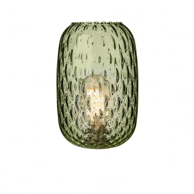 VIDRO Small Olive Green Dimpled Glass Shade