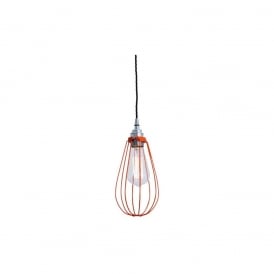 VOX Vintage Cage Pendant Light in Powder Coated Orange