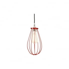 VOX Vintage Cage Pendant Light in Powder Coated Red