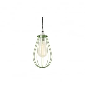VOX Vintage Cage Pendant Light in Powder Coated Sage Green