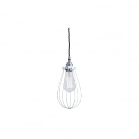 VOX Vintage Cage Pendant Light in Powder Coated White
