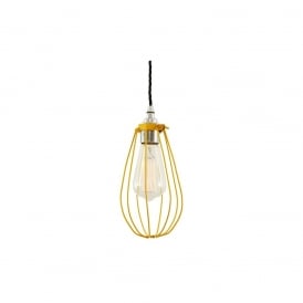 VOX Vintage Cage Pendant Light in Powder Coated Yellow