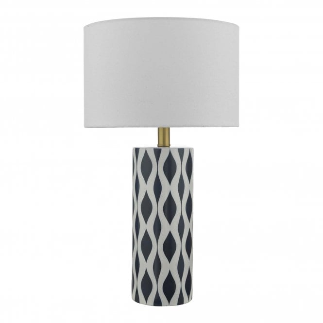 WEYLIN Table Lamp Blue And White Ceramic With Shade
