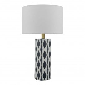WEYLIN Table Lamp Blue And White Ceramic With Shade