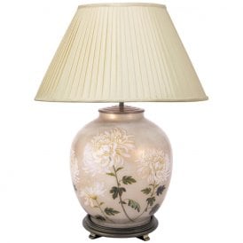 WHITE Chrysanthemum Large Glass Table Lamp | Artistic Jenny Worrall