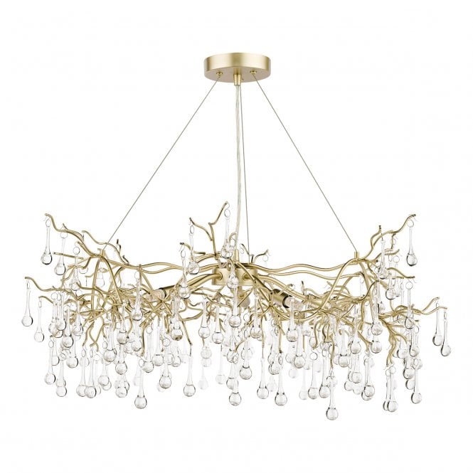 WILLOW 5lt Pendant Satin Champagne Crystal