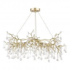 WILLOW 5lt Pendant Satin Champagne Crystal