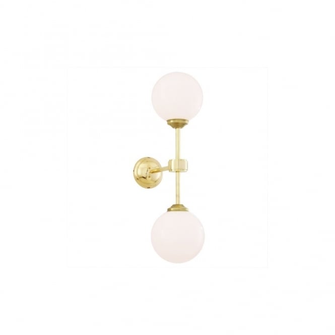 YAOUNDE Double Globe Wall Light in Polished Brass